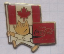 COCA-COLA / OLYMPIA BARCELONA MASCOT COBI / FAHNE KANADA   ... Pin (232e)