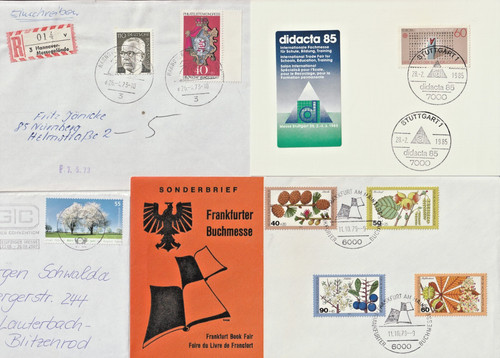 Einschreiben 4 belege - +++, +