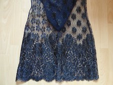 Abendkleid Abiball, Cocktailkleid Gr. Ita. 42 Nachtblau Netz Spitze Theater