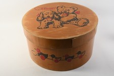 C26N44- Große Steiff Holz Spielzeug Schachtel rund