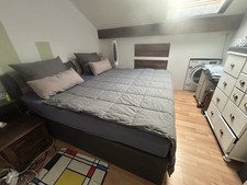 Polsterbett Elektrische Lattenroste 2,00x2,00 Extra Hoch Schwarz Kunstleder