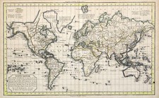 Weltkarte Original Kupferstich Landkarte Delamarche 1802