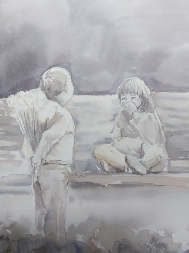 Aquarell bild kinder - aquarell, bild.