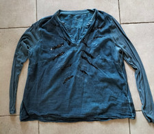 Soccx Damen Frauen Damenbluse Bluse T-Shirtbluse blau Gr.44 /XXL