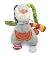 SIGIKID SPIELUHR HASE RINGEL DINGEL Grau Bunt Plüschtier