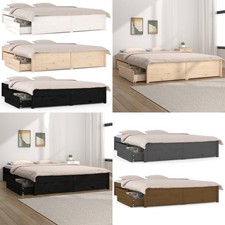 Bett Holzbett Doppelbett Massivholzbett Bettgestell mit Schubladen 6 Größe Farbe