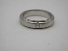 schwerer Designerring Platin Solitär 0,11 Ct  top Qualität