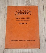 Original MWM Ersatztteilliste AKD 9 ZB Klein Dieselmotor