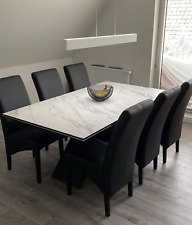 Ausziehbarer Esstisch PROMETHEUS - 180-220 - 260cm - weiß Marmor Keramik