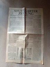 Alte Zeitung Stuttgarter Zeitung Tod Adenauer 26,April 1967 ( Nur 2 Seiten)