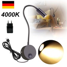 LED Leseleuchte Dimmbar Tischlampe 3W Schwanenhalsleuchte Bettleuchte Leselampe