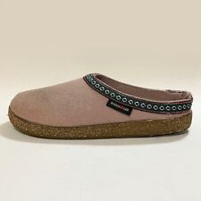 Haflinger Grizzly Franzl Hausschuhe Pantoffeln Clogs Rosa Palisander Wolle Filz