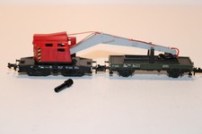 Trix N Güterwagen 51 3590 00 Kranwagen mit Schutzwagen 2 ohne OVP TG4