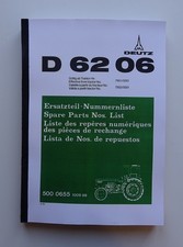 Ersatzteilliste Deutz D 6206 + Wartungsplan Ersatzteil-Nummernliste