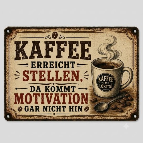 Blechschild kaffee erreicht - blechschild,