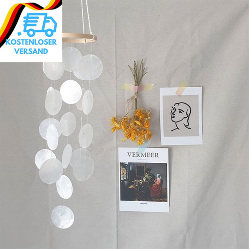 Windspiel muschel 43cm weiß - windspiel,