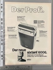 Braun Der neue sixtant 6006 Rasierapparat Original 1970 Vintage Werbung Reklame