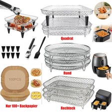 13x Air Fryer Grillrost Zubehör Edelstahl Heißluftfritteuse Rack Rund für Ninja
