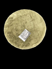 TEPPICH IN KANINCHENFFELL OPTIK   " CARLA "  KHAKI  Ø 120 CM# SCHMUCKJAGD