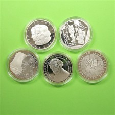 BRD 2012 5x 10 Euro Silber-Gedenkmünzen in Kapseln PP Spiegelglanz