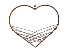 Edelrost Herz Blumenampel