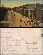 Ansichtskarte Stuttgart Königsbau und Königstraße mit Straßenbahn 1913