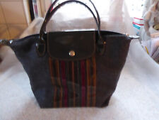Longchamp Le Pliage Handtasche / limitierte Collection / Tweed & Lackleder Grau