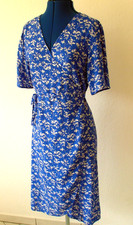 Wickelkleid 40 blau weiß