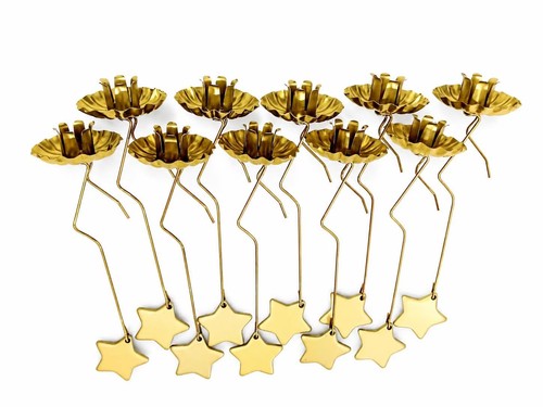 10x gold pendelkerzenhalter - 10x,