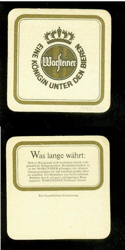 Bierdeckel warsteiner - warsteiner, (2)