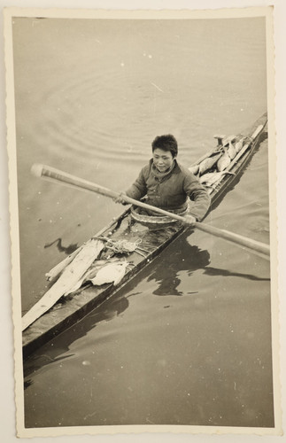 Vintage rppc inuit kajak - rppc,