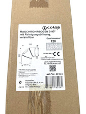 Color Emajl Ofenrohr Bogen 3tlg. starr DN 120 mm 90° Gussgrau