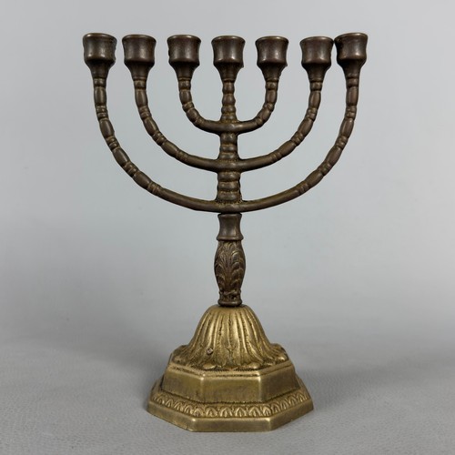Bronze candelabro menorah - bronze, 7
