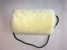 Echtfell Handmuff Lammfell weiß Muff Handwärmer mit Fell innen und außen 