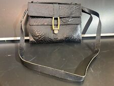 Schwarze Vintage Kroko Leder