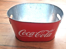 Vintage Coca Cola - Metall Kühler / Behälter / Eimer / Bucket - ovalförmig