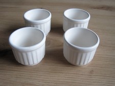 4 Biltons England weiße Eierbecher gerippt Eier Becher