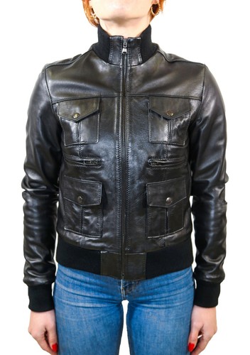 Damen echtleder jacke schwarz - damen,
