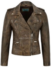 Damen Lederjacke schmutzig