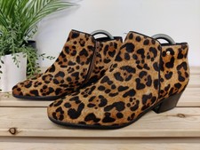JONES LEONIE STIEFELETTEN UK 6 EU 39 BRAUN LEOPARD GEPUNKTET PONYFELL LEDER DAMEN