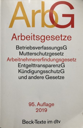 Arbeitsgesetze arbg mit den - arbeitsgesetze, arbg: