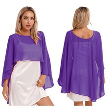 DE Damen Chiffon Poncho Schal