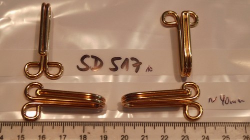 Koppelhaken 40mm golden für