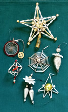 Konvolut alter Gablonzer Christbaumschmuck Spinnennetz Vogelkäfig