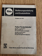 Fella Förderbänder Ersatzteilliste Bedienungsanleitung K23
