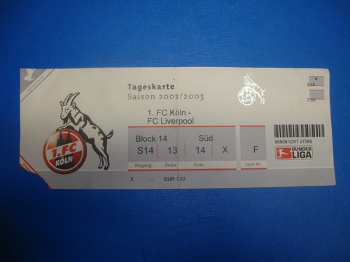 2002 ticket köln - ticket, fc