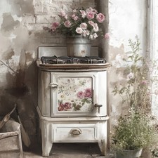 Wandbild Küche Herd Shabby