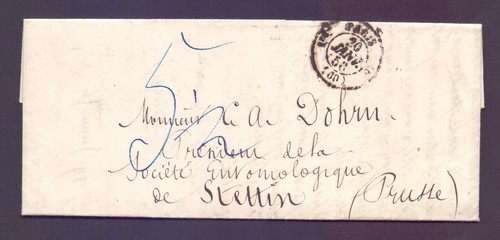 Faltbrief 1856 aus - , nach