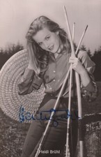 HEIDI BRÜHL Original Autogramm signierte Kolibri Postkarte 50er Jahre