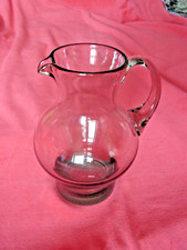 Glaskrug Rauchglas Glasvase Mundgeblasen mit dickem Boden H 17 cm